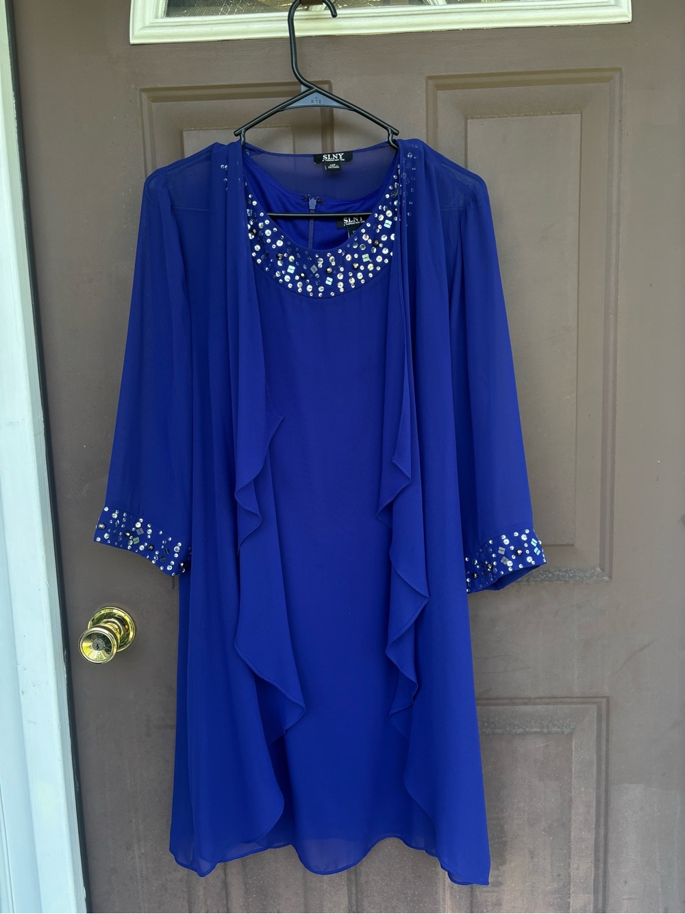 SLNY Royal Blue Sequin Two Piece Set